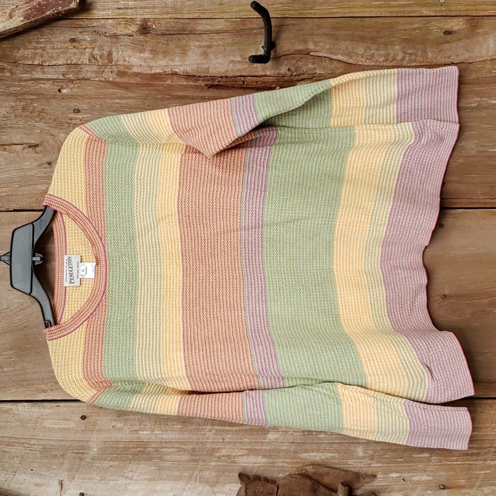 Pendleton Stripped Cotton Pastel Sweater